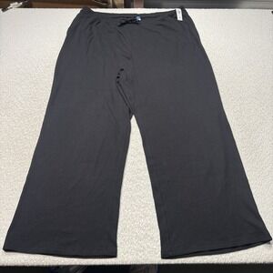 Old Navy Pants Women 2XL Black Waffle Knit Lounge Casual Drawstring Relaxed Fit